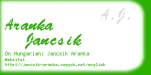 aranka jancsik business card